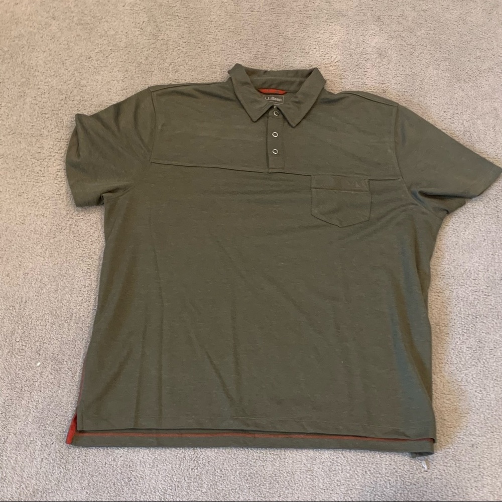Mens L.L. Bean green XL Slightly Fitted Polo Shirt